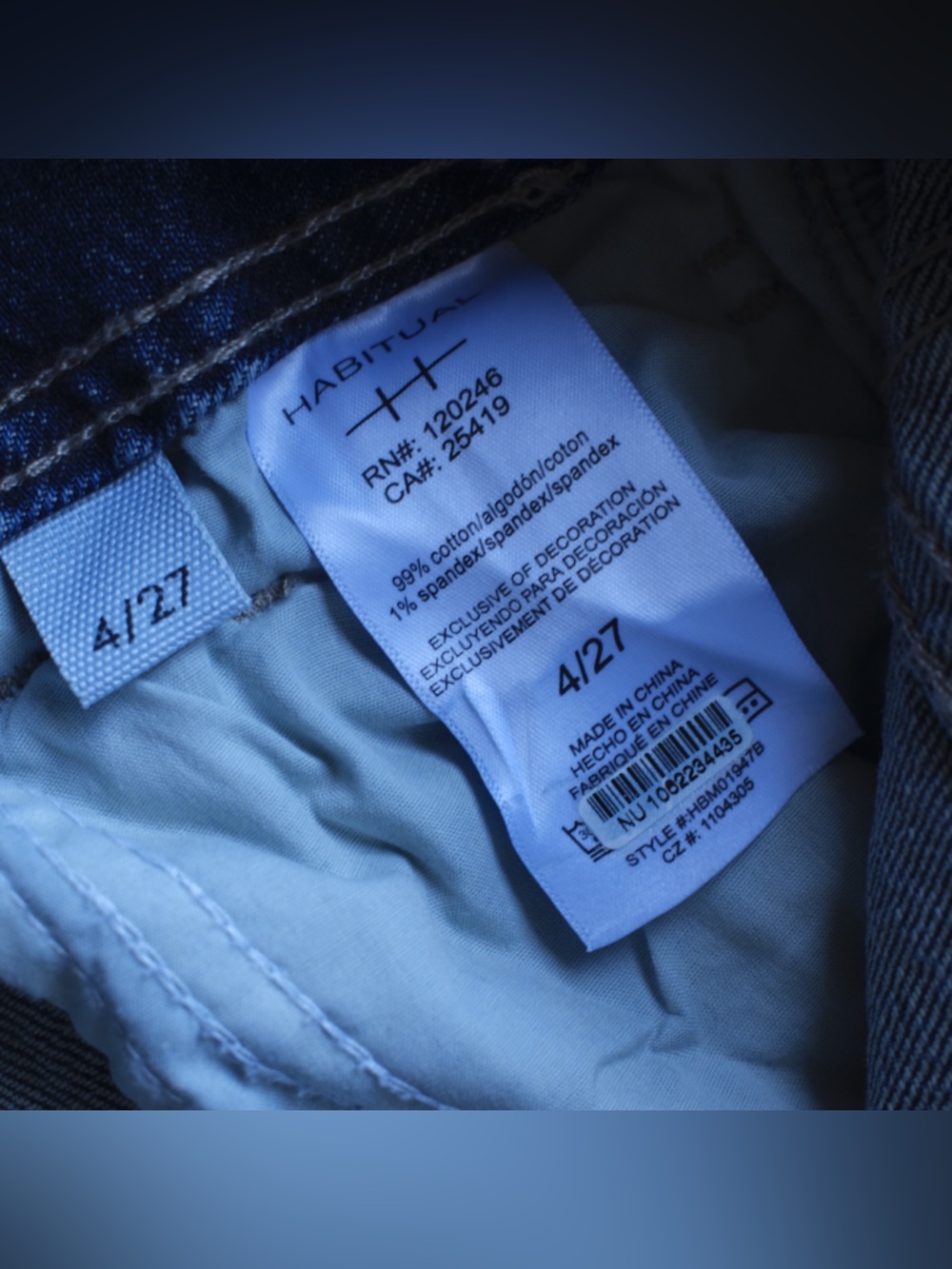 NWT Habitual Extra Wide Leg Cargo Jeans High Rise Blue Utility‎ Loop 4/27 - Picture 4 of 8
